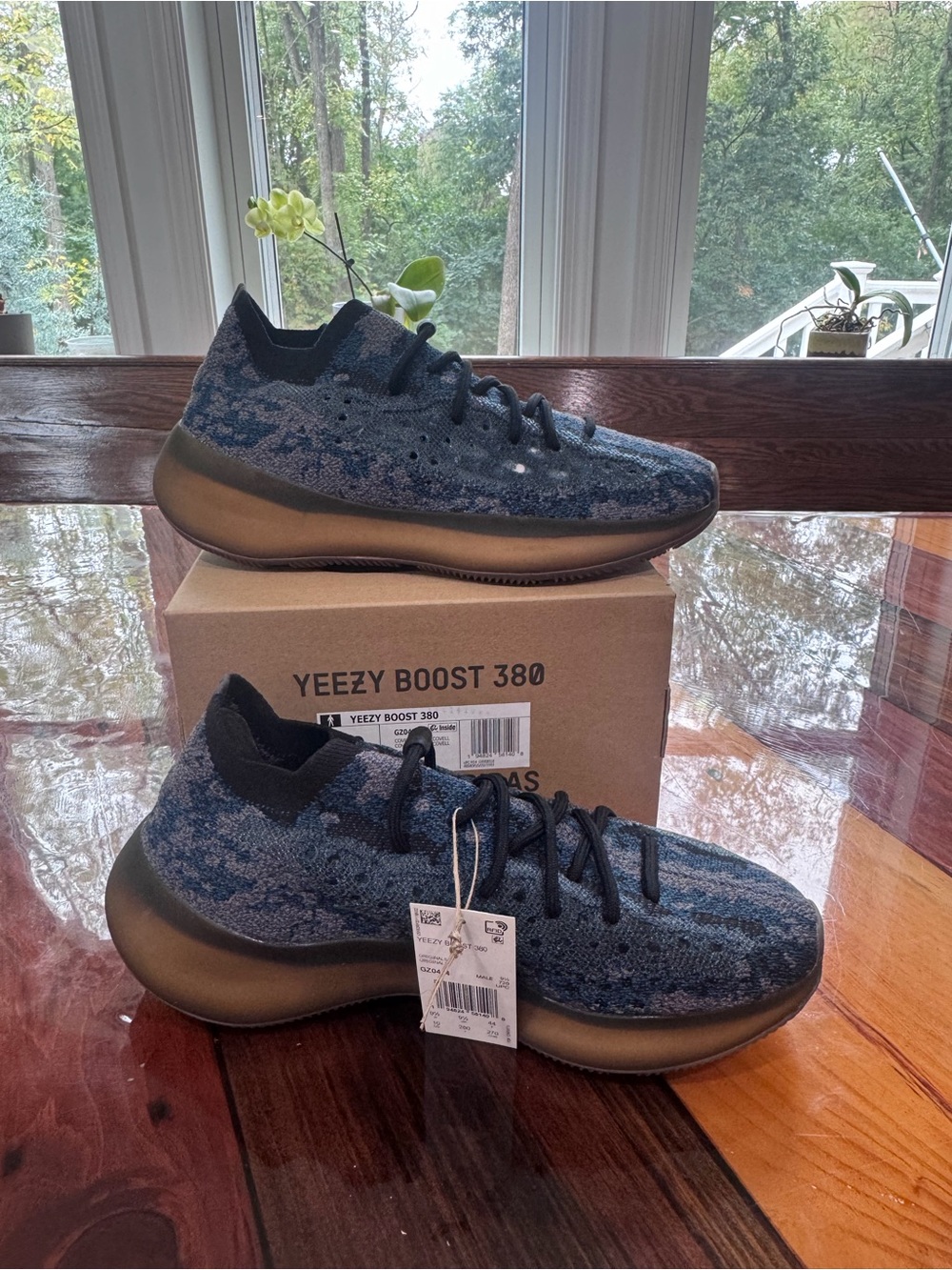 Adidas Yeezy Boost 380 Blue and Black Knit Sneakers